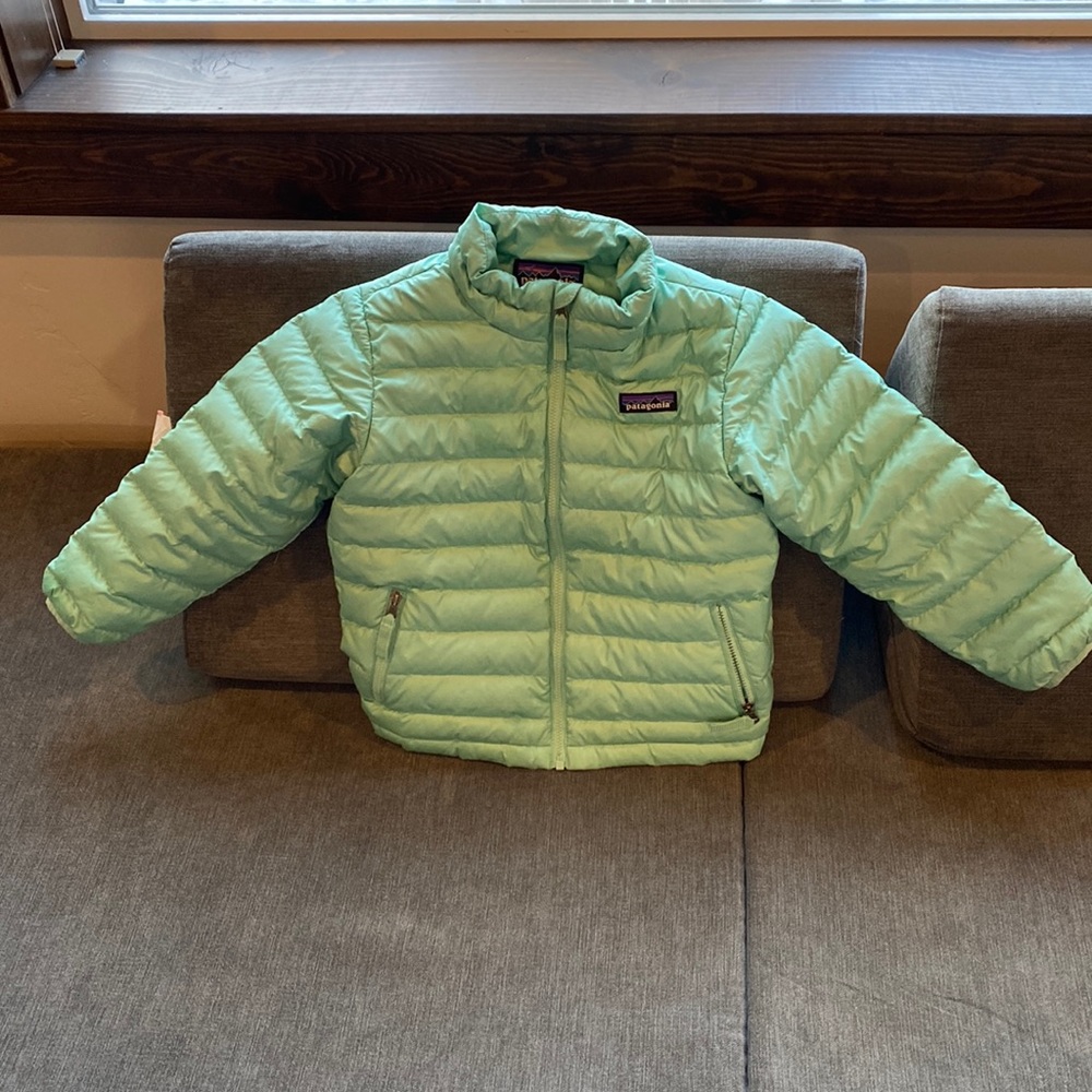 Mint Green 4T Patagonia Down Sweater Like New